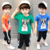 2-8 tuổi cậu bé mùa hè mới ngắn tay T-Shirt hai mảnh phù hợp với bé 7 mùa hè 6 cotton giản dị 5 quần áo 4 Phù hợp với trẻ em
