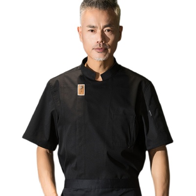 厨房厨师工作服男厨师服短袖夏季透气夏装长袖高档厨师长酒店餐饮