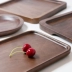 Khay gỗ rắn hình chữ nhật trà bằng gỗ cup khay trà tấm gỗ đĩa trái cây bánh mì snack khay Nhật Bản khay hộ gia đình Tấm