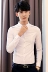Mùa xuân và mùa thu áo sơ mi trắng đẹp trai nam tay dài Slim phiên bản Hàn Quốc của xu hướng đẹp trai thanh lịch giản dị áo sơ mi nam màu rắn - Áo Áo