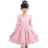 Платье, детская кружевная юбка, наряд маленькой принцессы, зимняя одежда, детская одежда, длинный рукав, в западном стиле