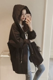 Куртка, длинный плащ, большой размер, осенняя, коллекция 2021, оверсайз, в корейском стиле, средней длины