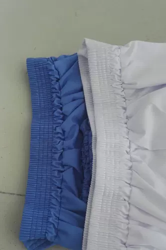 Белые рабочие синие штаны для работы