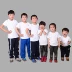 Tinh khiết bông trắng trẻ em của t-shirts cho nam và nữ vòng cổ lỏng ngắn tay vẽ tay trắng từ bi cha mẹ và con tùy chỉnh