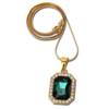 Golden chain emerald, with gem, 46cm