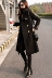 2017 mùa đông mới của phụ nữ Hàn Quốc eo là áo len mỏng của phụ nữ tính khí dài áo len màu đen áo măng tô kaki nữ dáng dài Accentuated eo áo