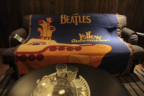 Оригинальный дизайнерский музыкальный желтый гобелен для отдыха, украшение, хлопковое одеяло, Великобритания, подводная лодка