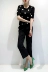 2018 mùa xuân và mùa hè màu đen và trắng dot áo sơ mi Hàn Quốc phiên bản của Hồng Kông hương vị retro Tencel áo len của phụ nữ thủy triều hit màu áo len lỏng phần mỏng