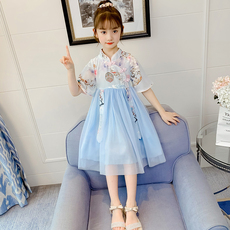 Купальник для пары 超仙女童汉服连衣裙2024新款中国风古装夏洋气童装公主裙儿童裙子