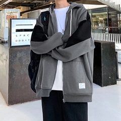 開衫衛衣男春秋款連帽上衣服ins潮牌百搭運動帥t港風嘻哈寬鬆外套