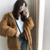 Chống mùa bông 袄 nữ mùa đông 2018 mới trung bình dài Hàn Quốc phiên bản Harajuku lỏng bf bông quần áo sinh viên bánh mì quần áo dày áo mẫu áo phao dáng dài đẹp Bông