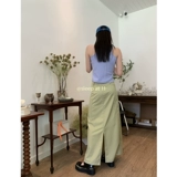 Сон на 11 нишевой личности Большой карман большой карманная линия дизайн средняя длинная модель тонкая и дикая повседневная юбка