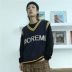 Phiên bản Hàn Quốc của đường phố đơn giản lười biếng thư len áo len nam và nữ đại học gió hoang đan áo len không tay áo vest ao khoac len nam Dệt kim Vest