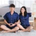 Bộ đồ ngủ cha mẹ-con, mùa hè trung tính ngắn tay, một gia đình gồm ba bà mẹ và con gái, phiên bản Hàn Quốc của cặp băng lụa, cộng với phân bón, tăng 200 kg bộ nhung dễ thương Hàn Quốc Cha mẹ và con