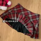 Ретро зимняя красная цветная клетчатая юбка в складку, с медвежатами, в американском стиле