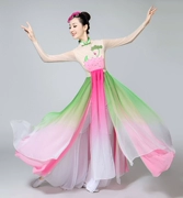 Quần áo biểu diễn múa cổ điển quần áo tập luyện nữ phong cách Trung Hoa thanh lịch thêu ra khỏi nước quần áo múa hoa sen quần áo biểu diễn múa quạt
