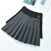 Осенняя модная черная цветная приталенная юбка в складку, мини-юбка, коллекция 2021, А-силуэт