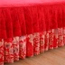 Dày chà nhám giường váy bộ bốn bộ giường cotton 1.8m2 mét giường loại bìa bộ giường cưới đỏ quilt cover 2.0