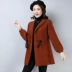 Mùa thu nhung mới áo khoác nữ thời trang Hàn Quốc eo ngọt ngào và mỏng trùm đầu len dài đan áo len thủy triều Cardigan