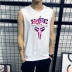 Của nam giới vest cotton không tay t-shirt đáy chạy rào cản rào cản thể dục thể thao giải trí áo loose triều mùa hè