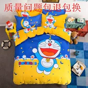Phim hoạt hình mèo leng keng bốn mảnh thiết lập Doraemon kt trẻ em của ký túc xá bộ đồ giường chăn đơn bìa ba mảnh