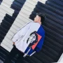 Áo khoác nam 2017 mùa thu làn sóng mới hoang dã hai màu hip hop chú hề giản dị áo khoác nam Hàn Quốc phiên bản của quần áo rộng bomber jacket nam