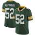 NFL Football Jersey đóng gói Green Bay Packers 52 MATTHEWS II huyền thoại thêu Jersey Quả bóng bầu dục bóng bầu dục