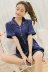 Băng lụa đồ ngủ nữ mùa hè phù hợp với phần mỏng Hàn Quốc phiên bản của cô gái dễ thương ngắn tay lụa satin dịch vụ nhà hai mảnh có thể được đeo