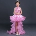 Ngày của trẻ em Công Chúa Váy Cô Gái Buổi Tối Ăn Mặc Flower Girl Piano Quần Áo Hiệu Suất Trailing Wedding Tutu Dress áo gile đồ vest bé trai Váy trẻ em