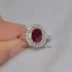 Ruby red corundum vòng nhẫn bạc 925 sterling gửi mẹ vợ chim bồ câu kim cương nữ trang sức cưới - Nhẫn