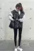 Mùa xuân mới của Hàn Quốc phiên bản của lỏng khâu da trùm đầu áo len dài tay đầu máy dày PU leather jacket ngắn áo khoác nữ Quần áo da