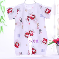 Комбинезон из хлопка и шелка с короткими рукавами красный карп