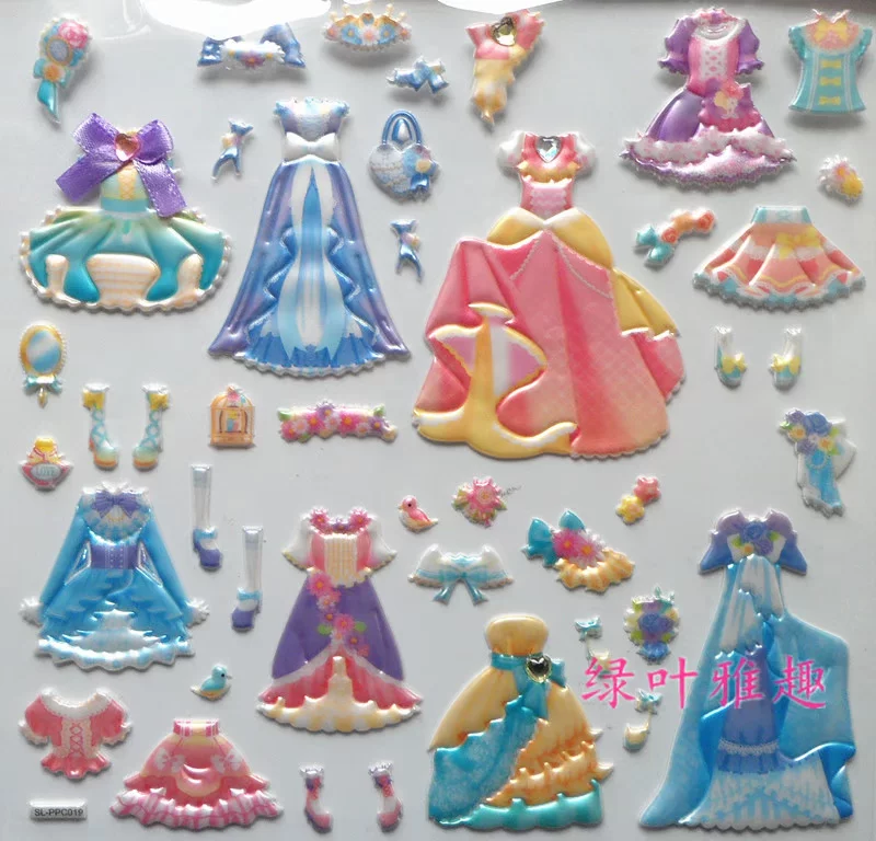 Children's double-layer doll for dressing up, sticker, stickers, DIY