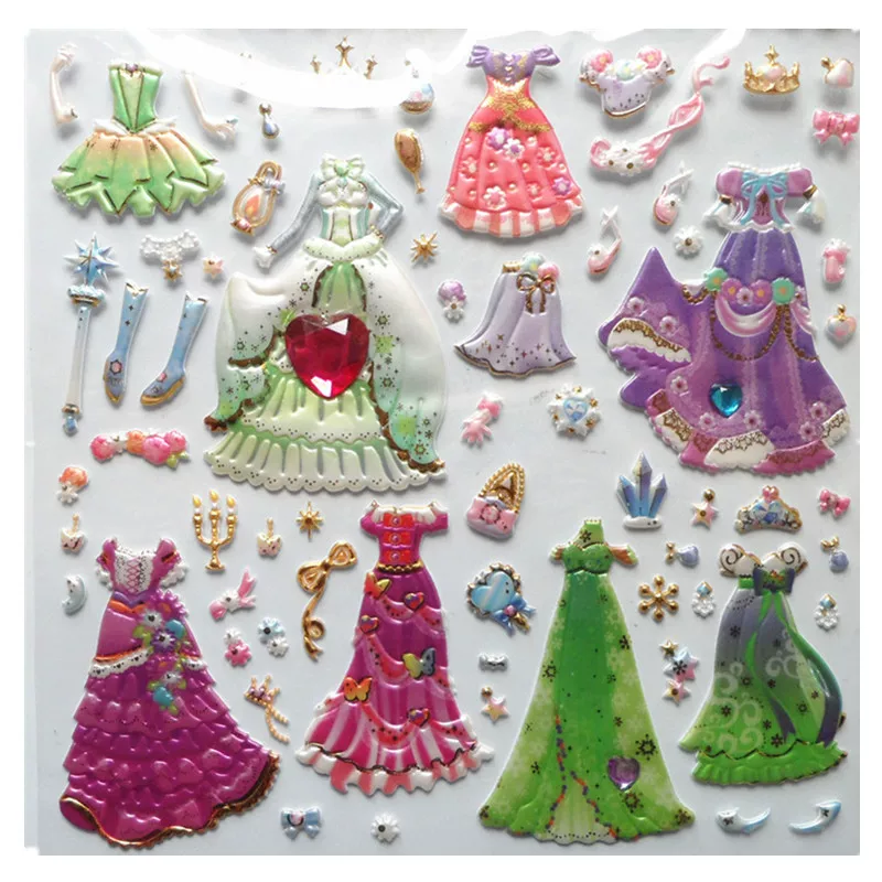 Children's double-layer doll for dressing up, sticker, stickers, DIY