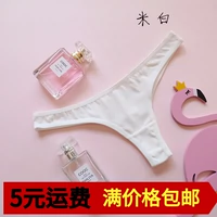 Đồ lót màu trắng sexy cotton sexy thong T-Shirt nữ chất lượng bông thoải mái cotton thấp eo đồ lót bán buôn quần ren ngắn gợi cảm