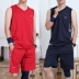 Thể thao phù hợp với nam giới mùa hè không tay kích thước lớn lỏng chạy bông vest bóng rổ quần áo nhóm tùy chỉnh mua quần áo bóng rổ