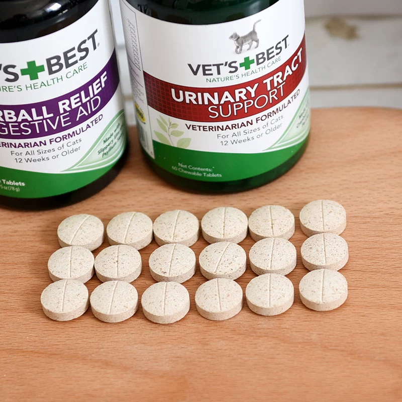 [美国绿十字维倍思猫草片泌尿片猫咪专用vetsbest化毛膏毛球猫草粒]
