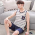 2018 mùa hè Hàn Quốc đồ ngủ nam vest quần short thanh niên không tay cộng với phân bón XL mỏng phim hoạt hình phù hợp với dịch vụ nhà Bộ Pajama