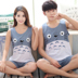 Mùa hè cotton vest đồ ngủ vài mùa hè nam giới và phụ nữ có thể mặc cotton không tay quần short cartoon dịch vụ nhà phù hợp với kiểu đồ bộ Cặp đôi