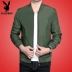Playboy áo khoác nam Hàn Quốc phiên bản của xu hướng tự trồng đẹp trai 2018 mới thanh niên áo khoác mùa xuân và mùa thu của nam giới đích thực áo khoác hoodie nam Áo khoác