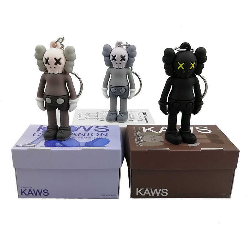 pvc软胶kaws立体公仔钥匙扣Taipei 3d骷髅头暴力熊玩偶挂件KWAS-淘宝网
