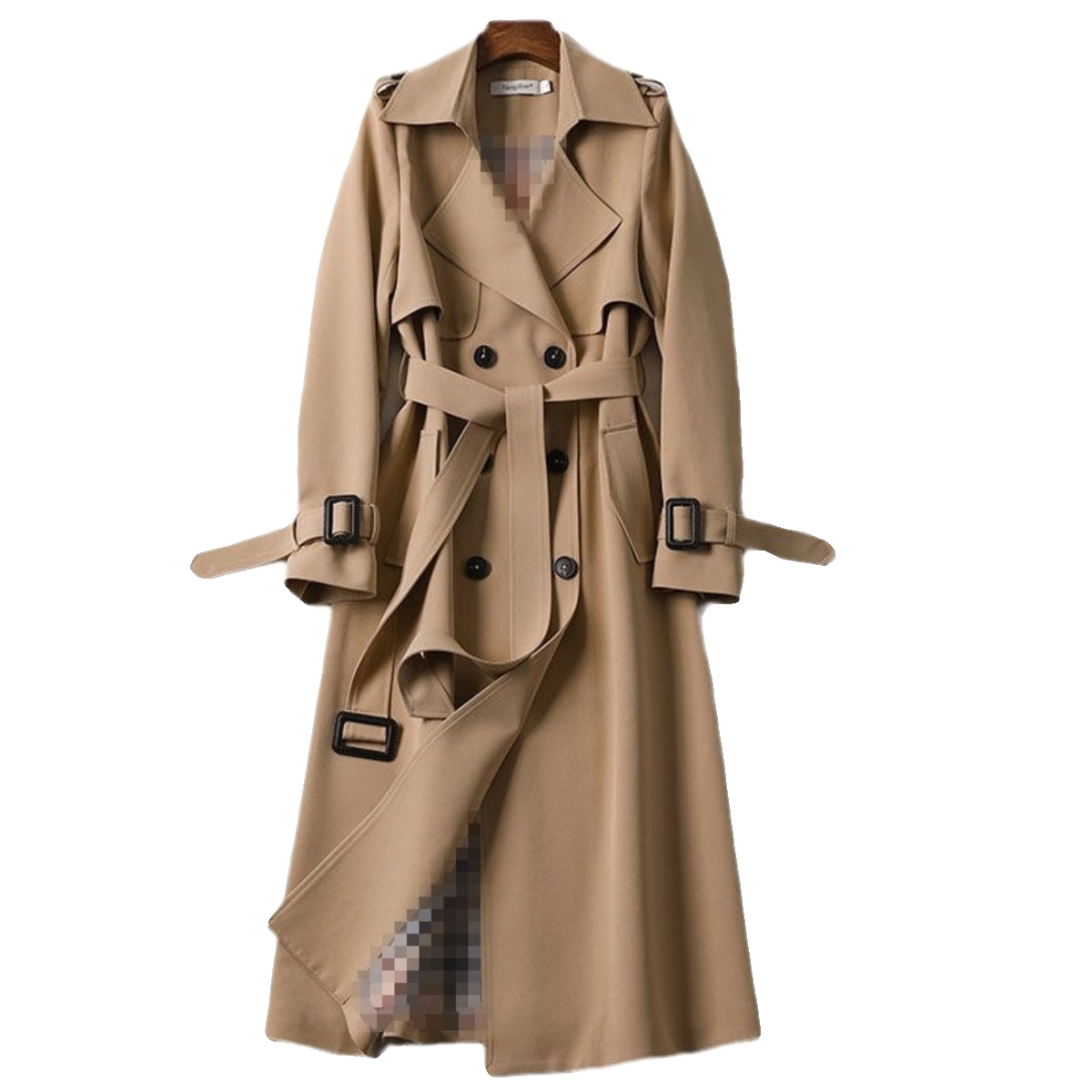 2024Весна ЖЕНЩИНЫ Длинный рукав длинный дизайн тренч-кот Jackets
