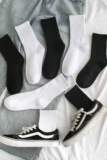 Tide, белые носки, хлопковые летние тонкие демисезонные черные гольфы, средней длины