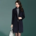 Đôi phải đối mặt với cashmere coat ladies 2018 mới mùa thu và mùa đông Hepburn gió hai mặt trong phần dài của eo áo len Áo len lót đôi