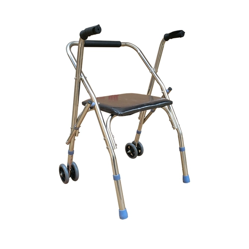 Утолщение пожилых людей помогает с сиденьем с колесами, пожилыми четырехдужденными костылями, табуретами, ходячими машинами, складыванием коляски
