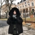 2018 chống mùa thời trang xuống áo khoác của phụ nữ phần dài Hàn Quốc phiên bản của thắt lưng mới là mỏng dày siêu lớn cổ áo lông thú giải phóng mặt bằng thủy triều Xuống áo khoác