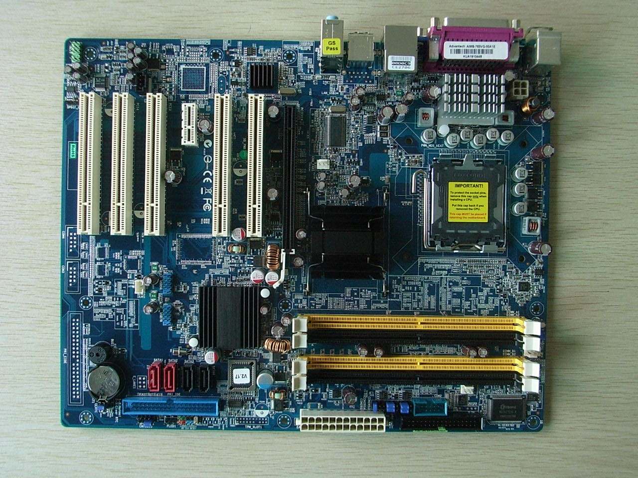 工业级母板#研华aimb-763vg -00a1e工控机atx主板多5*pci千兆网口