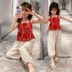 Bộ đồ cho bé gái váy hè 2020 new big kids Phong cách Hàn Quốc phong cách phương Tây chấm bi địu bé gái mùa hè thời trang bộ đồ hai mảnh - Phù hợp với trẻ em