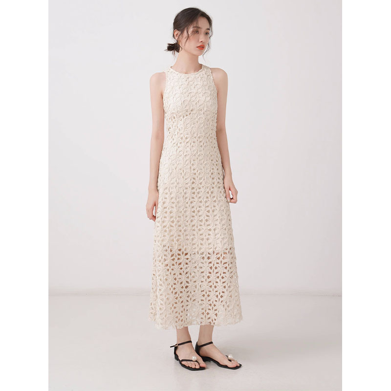 GROVE FOREVER Woven summer dress, vest, long skirt, french style