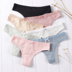 3 tải thấp eo cotton thong nữ t-sexy sinh viên Nhật Bản đơn giản thể dục thể thao đồ lót vô hình quần lót thêu siêu mỏng G-string